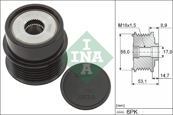 INA 535 0326 10 - Шкив генератора, муфта autosila-amz.com