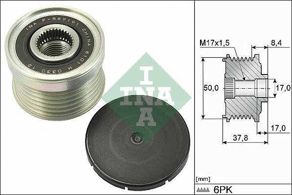 INA 535 0292 10 - Шкив генератора, муфта autosila-amz.com