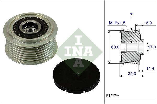 INA 535 0245 10 - Шкив генератора, муфта autosila-amz.com