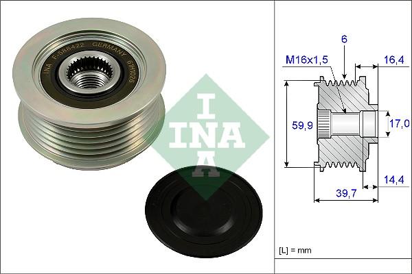 INA 535 0241 10 - Шкив генератора, муфта autosila-amz.com