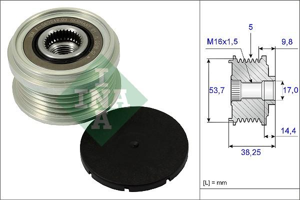 INA 535 0242 10 - шкив генератора!\ Opel Corsa/Astra/Insignia/Antara 1.4-1.8i 06> autosila-amz.com