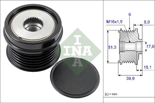 INA 535 0252 10 - Шкив генератора, муфта autosila-amz.com