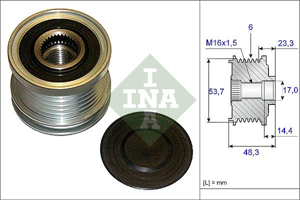 INA 535 0204 10 - Шкив генератора, муфта autosila-amz.com