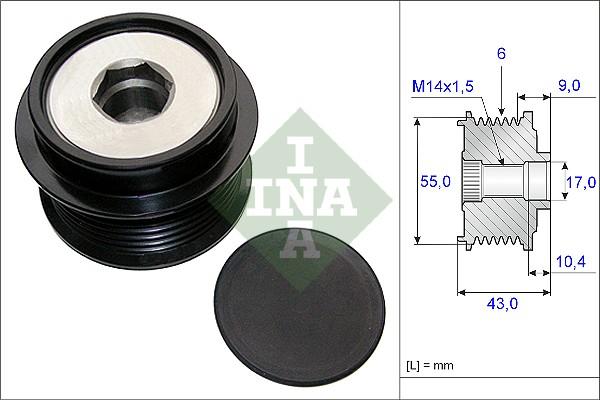 INA 535 0208 10 - Шкив генератора, муфта autosila-amz.com