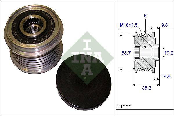 INA 535 0203 10 - Шкив генератора, муфта autosila-amz.com