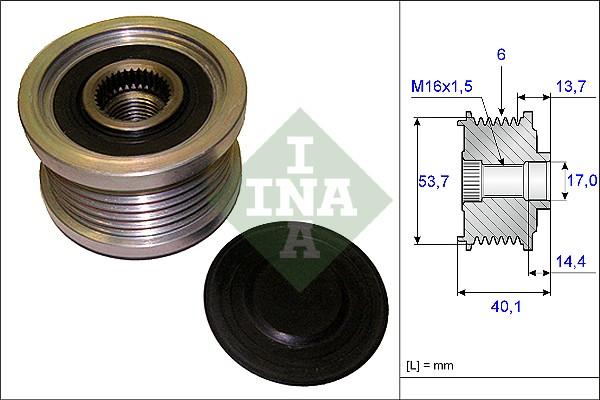 INA 535 0202 10 - Шкив генератора, муфта autosila-amz.com