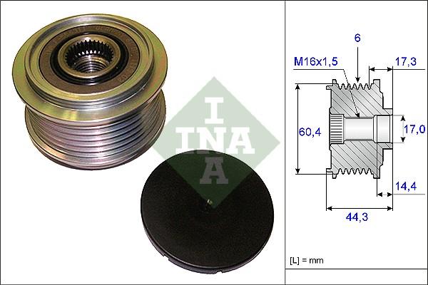 INA 535 0207 10 - Шкив генератора, муфта autosila-amz.com