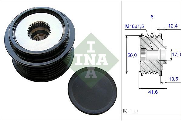 INA 535 0210 10 - Шкив генератора, муфта autosila-amz.com