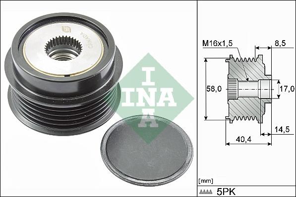 INA 535 0280 10 - Шкив генератора, муфта autosila-amz.com