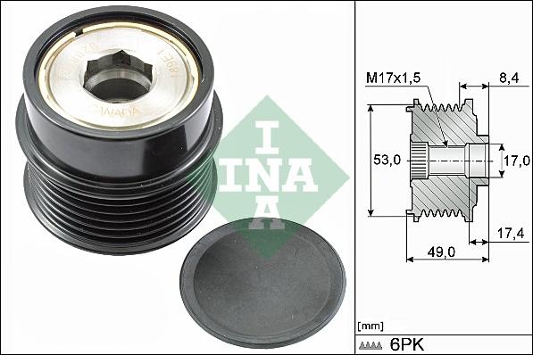 INA 535 0281 10 - Шкив генератора, муфта autosila-amz.com