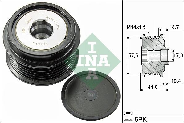 INA 535 0282 10 - Шкив генератора, муфта autosila-amz.com