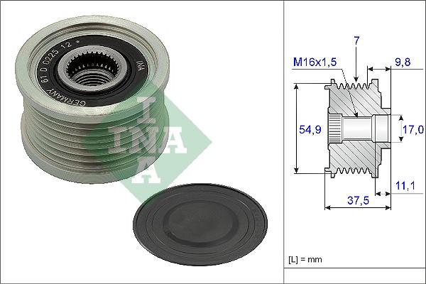 INA 535 0235 10 - Муфта генератора обгонная Е5 (Ina) autosila-amz.com