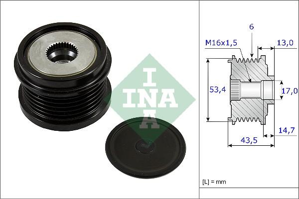 INA 535 0237 10 - Шкив генератора, муфта autosila-amz.com