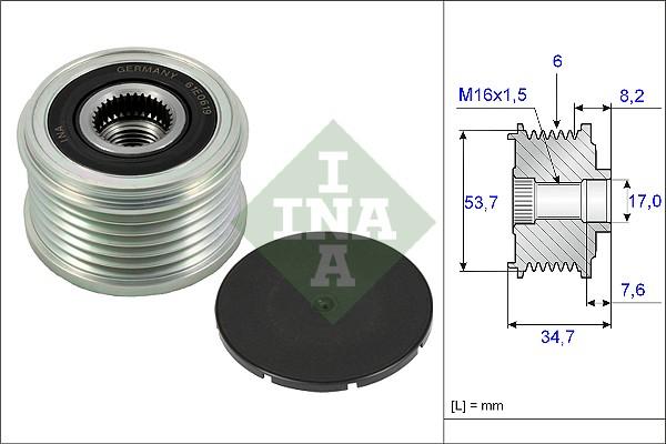 INA 535 0224 10 - Шкив генератора, муфта autosila-amz.com