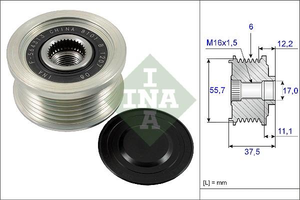 INA 535 0226 10 - Шкив генератора, муфта autosila-amz.com