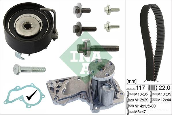 INA 530 0495 30 - Водяной насос + комплект зубчатого ремня ГРМ autosila-amz.com