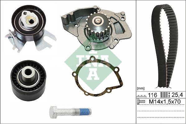 INA 530 0449 30 - Ремкомплект ГРМ с водяным насосом CITROEN C5 II (2008- ), FIAT SCUDO II (270_) (2007- ), FORD FOCUS autosila-amz.com