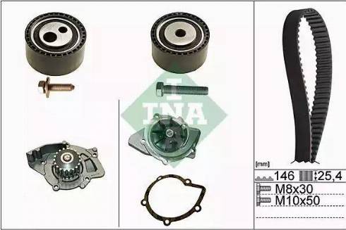 INA 530 0446 30 - Водяной насос + комплект зубчатого ремня ГРМ autosila-amz.com