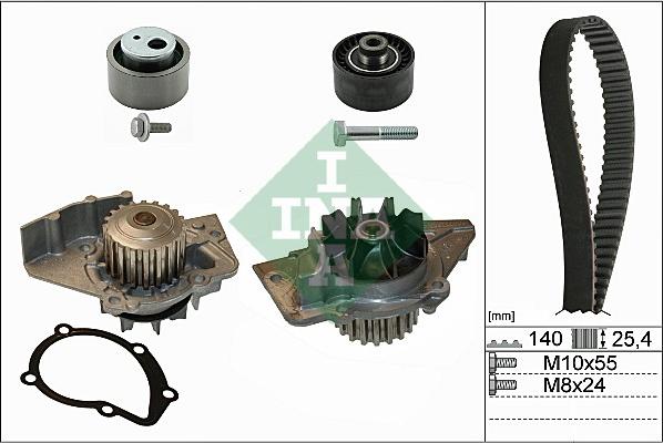 INA 530 0440 30 - Водяной насос + комплект зубчатого ремня ГРМ autosila-amz.com