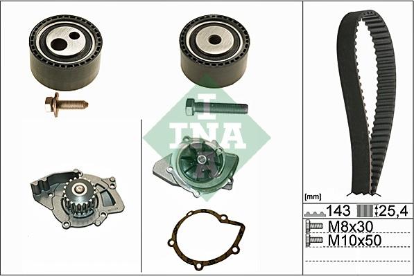 INA 530 0447 30 - Водяной насос + комплект зубчатого ремня ГРМ autosila-amz.com