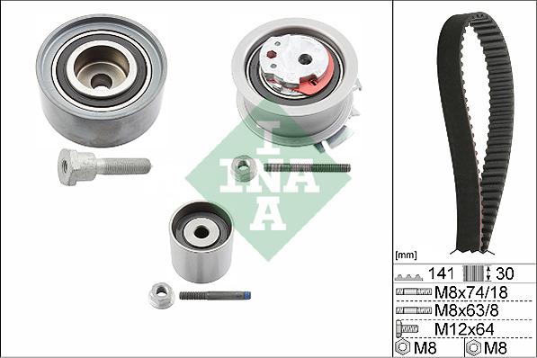 INA 530 0463 10 - Комплект зубчатого ремня ГРМ autosila-amz.com