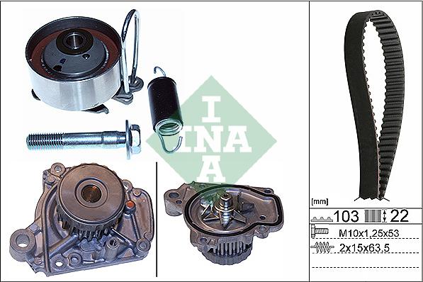 INA 530 0505 31 - Водяной насос + комплект зубчатого ремня ГРМ autosila-amz.com