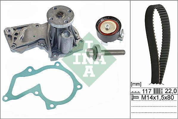 INA 530 0605 30 - Водяной насос + комплект зубчатого ремня ГРМ autosila-amz.com