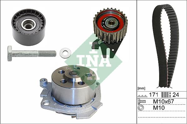 INA 530 0606 30 - Водяной насос + комплект зубчатого ремня ГРМ autosila-amz.com