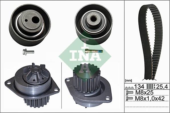 INA 530 0055 30 - Водяной насос + комплект зубчатого ремня ГРМ autosila-amz.com