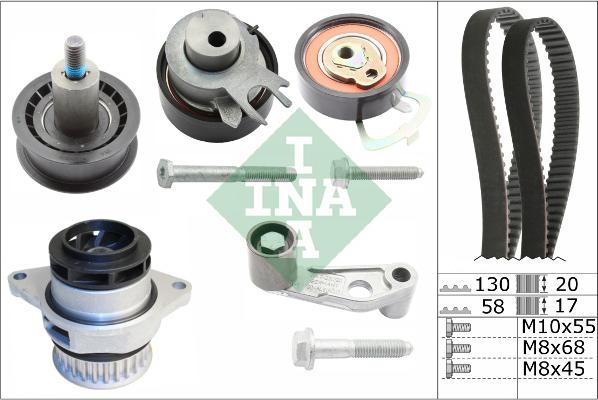 INA 530 0089 30 - Водяной насос + комплект зубчатого ремня ГРМ autosila-amz.com