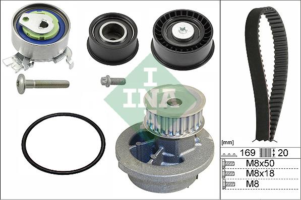 INA 530 0078 30 - Водяной насос + комплект зубчатого ремня ГРМ autosila-amz.com