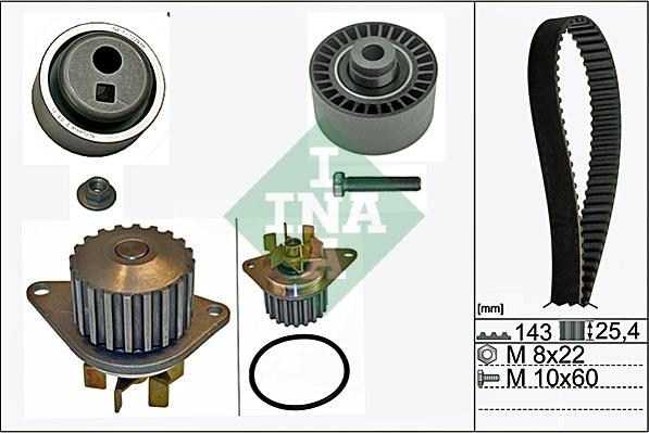 INA 530 0105 30 - Водяной насос + комплект зубчатого ремня ГРМ autosila-amz.com