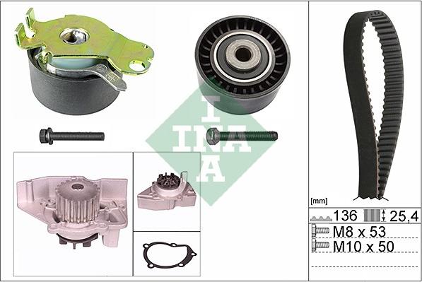 INA 530 0236 30 - Водяной насос + комплект зубчатого ремня ГРМ autosila-amz.com