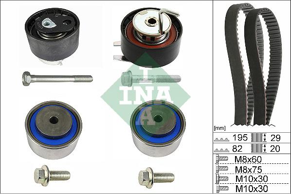 INA 530 0734 10 - Комплект зубчатого ремня ГРМ autosila-amz.com