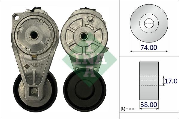 INA 531 0511 20 - Ролик, поликлиновый ремень autosila-amz.com