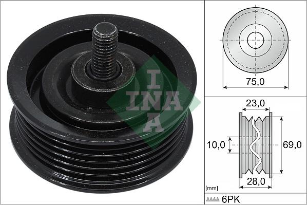 INA 532 0744 10 - Ролик, поликлиновый ремень autosila-amz.com