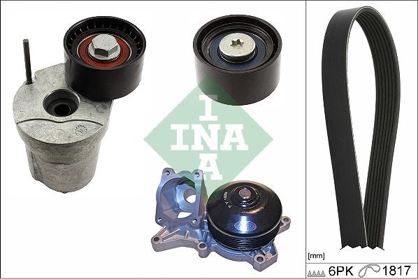 INA 529 0370 30 - Комплект поликлинового ремня (ролики и насос охлаждающей жидкости) BMW 1 (E81), 1 (E82), 1 (E87), 1 autosila-amz.com