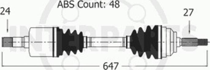 InterParts CT-8-16-110A - Приводной вал autosila-amz.com