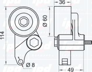 IPD 14-0588 - Натяжной ролик, зубчатый ремень ГРМ autosila-amz.com