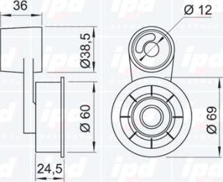 IPD 14-0061 - Натяжной ролик, зубчатый ремень ГРМ autosila-amz.com