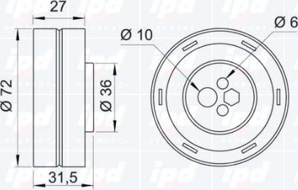 IPD 14-0118 - Натяжной ролик, зубчатый ремень ГРМ autosila-amz.com