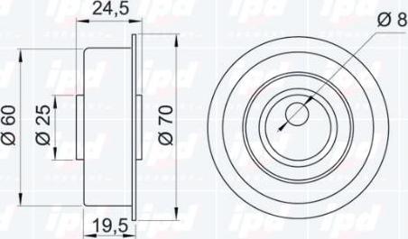IPD 14-0187 - Натяжной ролик, зубчатый ремень ГРМ autosila-amz.com
