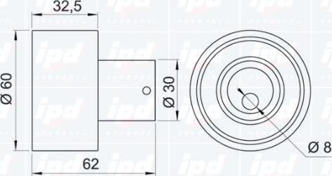 IPD 14-0360 - Натяжной ролик, зубчатый ремень ГРМ autosila-amz.com