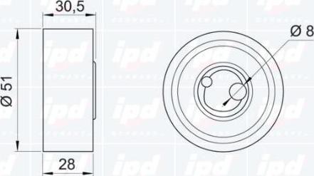 IPD 14-0233 - Натяжной ролик, зубчатый ремень ГРМ autosila-amz.com