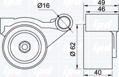 IPD 14-0761 - Натяжной ролик, зубчатый ремень ГРМ autosila-amz.com