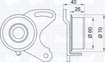 IPD 14-0726 - Ролик натяж.ГРМ Hyundai Lantra/PonyMitsu Colt/Lancer 1.2-1.5 84-95 autosila-amz.com