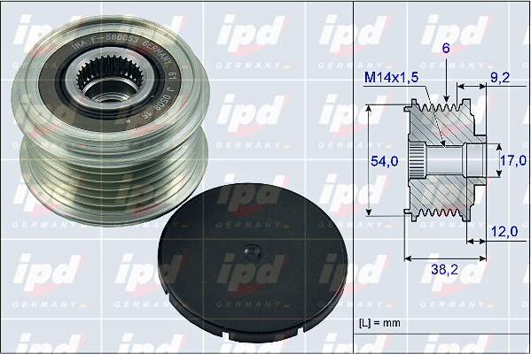 IPD 15-4007 - Шкив генератора, муфта autosila-amz.com