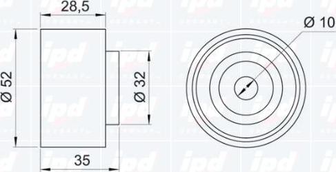 IPD 15-0555 - Направляющий ролик, зубчатый ремень ГРМ autosila-amz.com