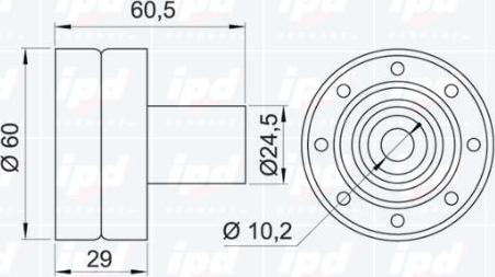 IPD 15-0357 - Направляющий ролик, зубчатый ремень ГРМ autosila-amz.com