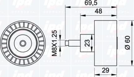 IPD 15-0772 - Ролик нат.ГРМ Ford Focus 99-02/Mondeo 98-02 1.6 16V/1.8 16V/2.0 16V autosila-amz.com